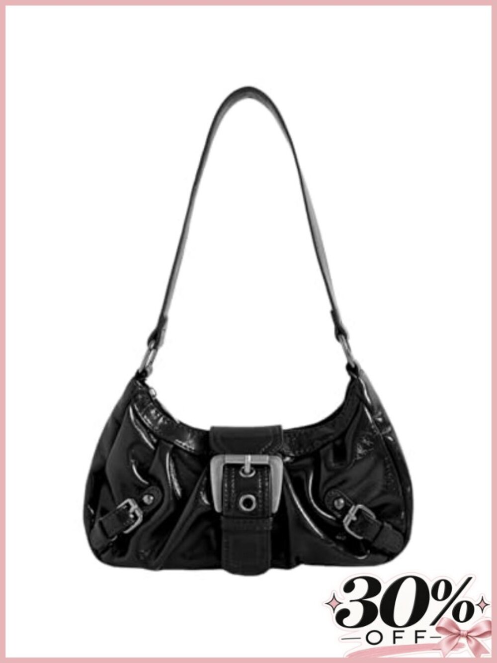 Verdusa Y2k Goth Vintage Crescent Shoulder Bag Women Faux Leather Purse
